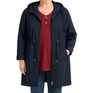 Parka c/ capuz e cordão de ajuste