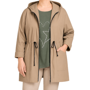 Parka c/ capuz e cordão de ajuste