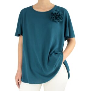 Blusa alfinete c/ flor