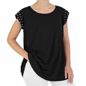 Blusa cavada pérolas