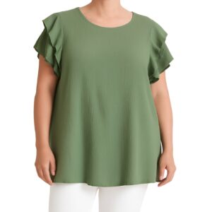 Blusa folhos mangas