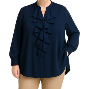 Camisa c/ aplicação folhos