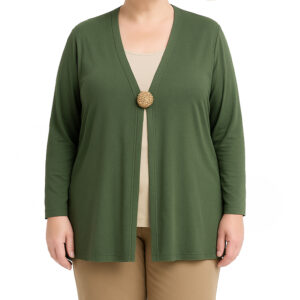 Casaco malha pormenor alfinete