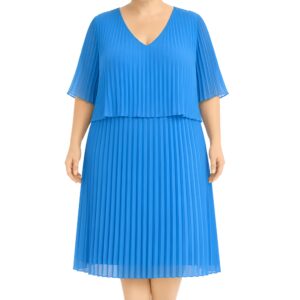 Vestido sobreposição plissado