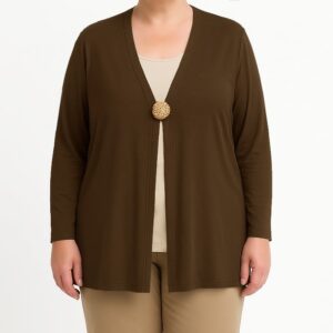 Casaco malha pormenor alfinete