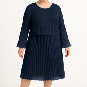 Vestido sobreposição plissado