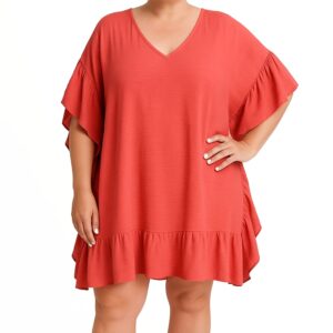 Túnica oversized folhos