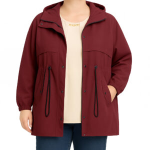 Casaco cintura ajustável c/ capuz