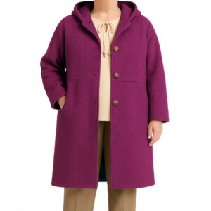 Casaco 3/4 em caracolo c/ capuz