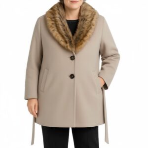 Casaco de fazenda c/ pelo na gola