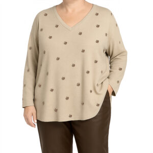 Camisola malha detalhes lantejoulas