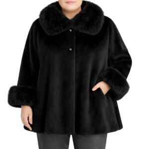 Casaco pêlo gola/punhos felpudos