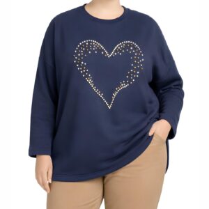 Camisola coração em pérolas