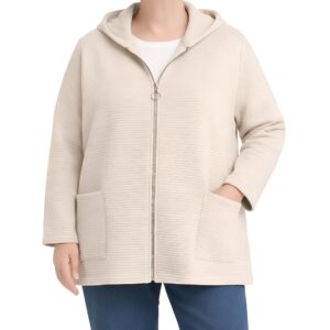 Casaco canelado c/ capuz