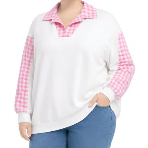 Camisola c/ gola e detalhes xadrez