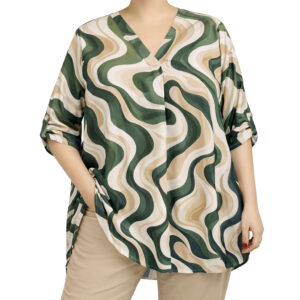 Túnica decote V ondas