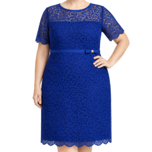 Vestido rendado c/ transparências