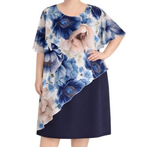 Vestido sobreposição estampada