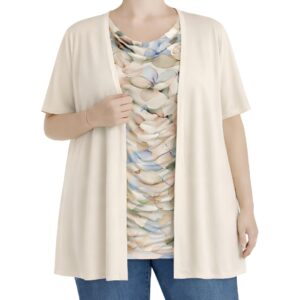 Conjunto integrado casaco/blusa drapeada