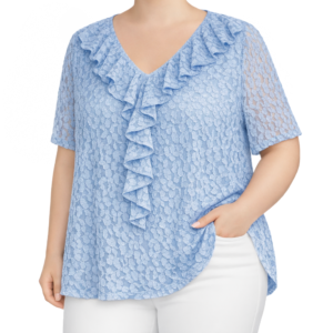 Blusa rendada c/ folho