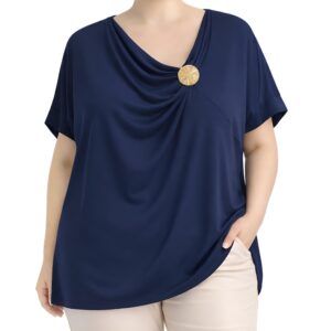 Blusa  drapeada c/ alfinete