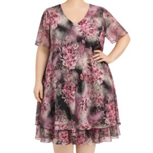 Vestido sobreposição estampado