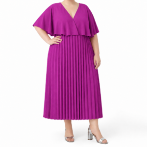 Vestido midi plissado