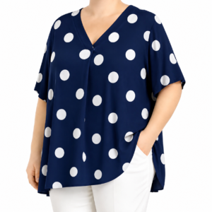 Túnica decote V estampada