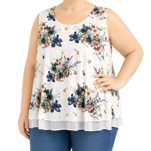 Blusa cavada sobreposição florida