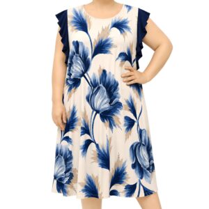 Vestido estampado c/ folhos