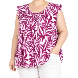 Blusa cavada padrão folhas