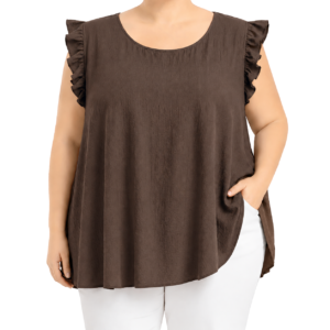 Blusa cavada folhos
