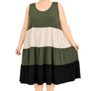 Vestido colorido em camadas