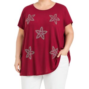 Blusa flores c/ strass