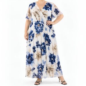 Vestido festa longo floral