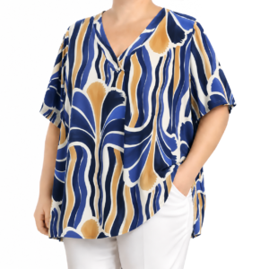 Túnica decote V estampada
