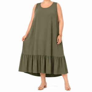 Vestido fluído folho
