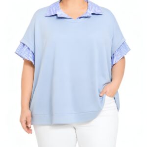 Polo c/ gola e folhos