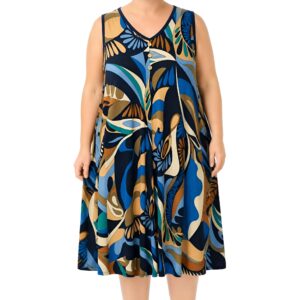 Vestido estampado cavado botões