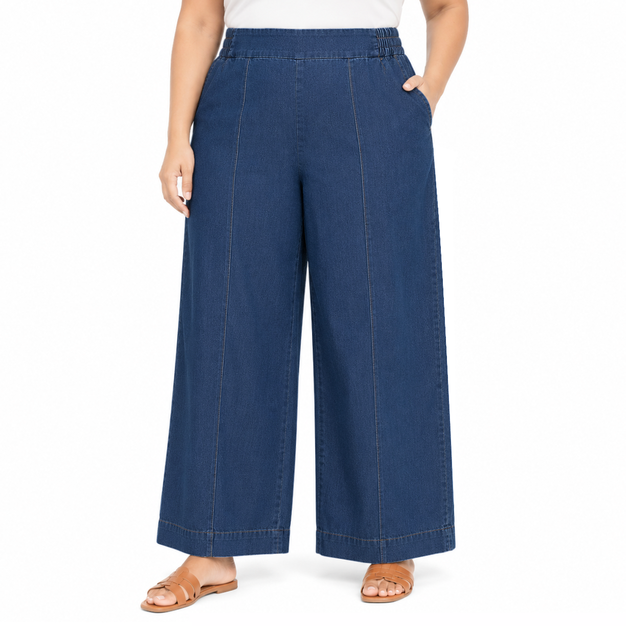 Calça ganga perna larga