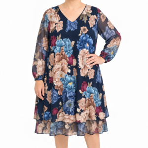 Vestido sobreposição estampado