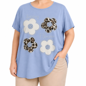 Blusa flores c/ strass