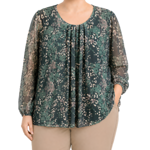 Blusa estampada drapeada