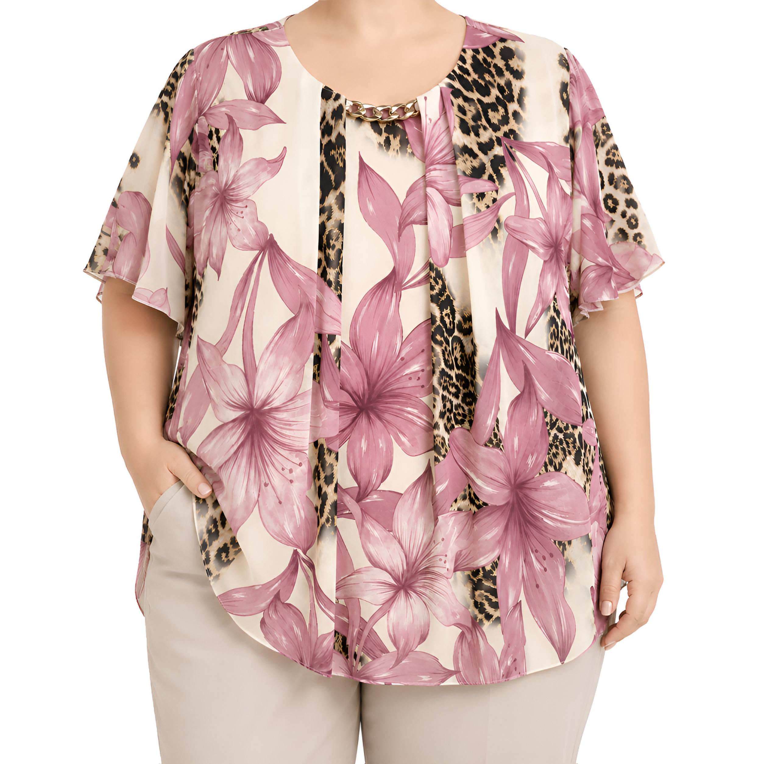 Blusa estampada c/ corrente