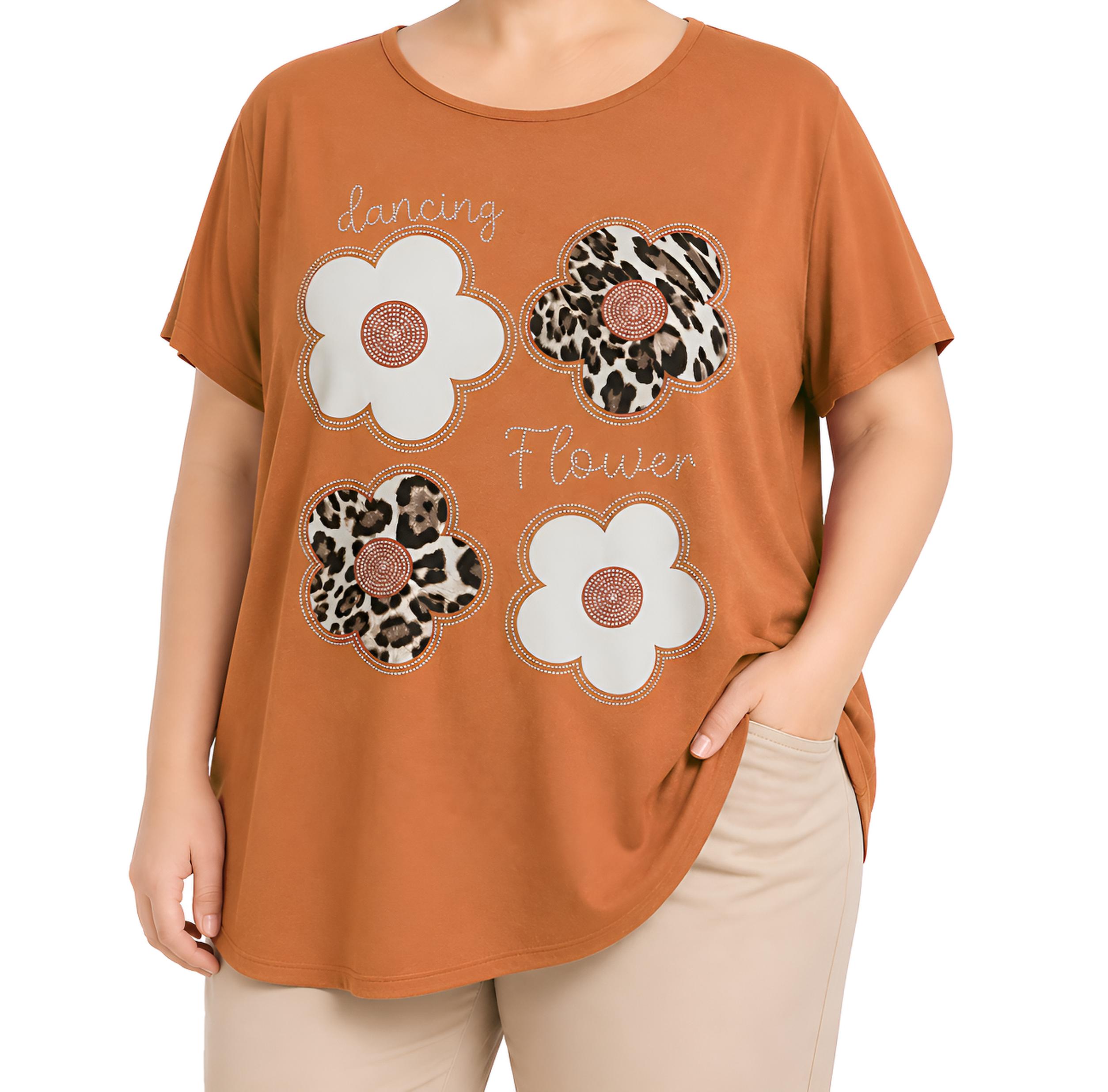 Blusa flores c/ strass
