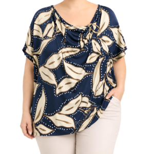 Blusa estampada c/alfinete