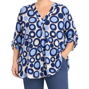 Túnica decote V estampada