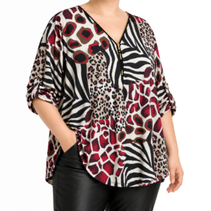 Blusa estampada c/ fecho