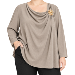 Blusa drapeada c/alfinete