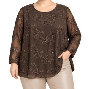 Blusa c/ aplicações florais
